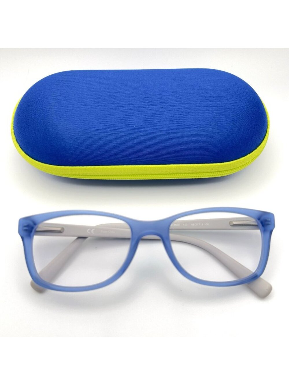 NIKE 5509 417 Youth Kids Eyeglass Frames Matte Pacific Blue White 48-17-130 Case